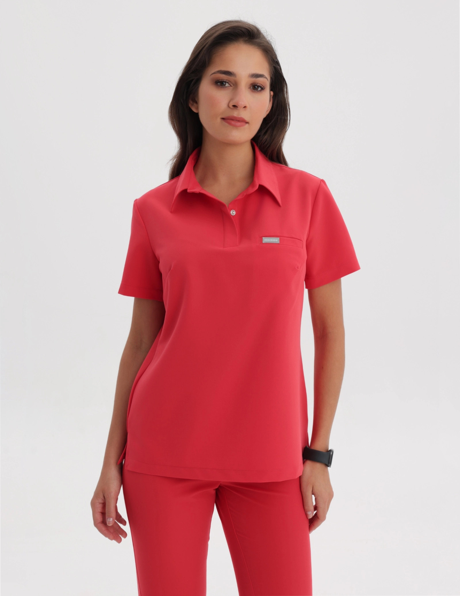 Medizinischer Kasack Polo - POP RED