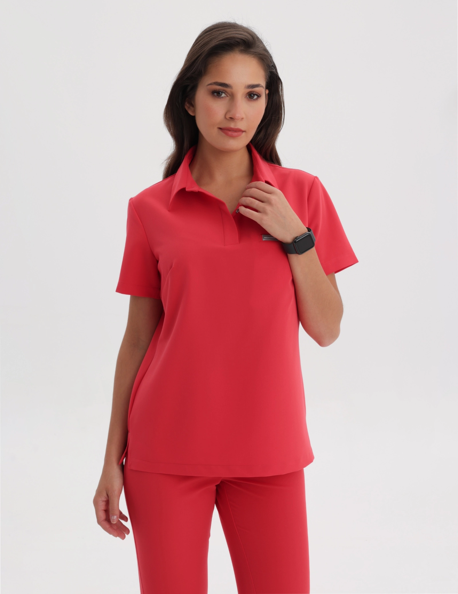 Medizinischer Kasack Polo - POP RED