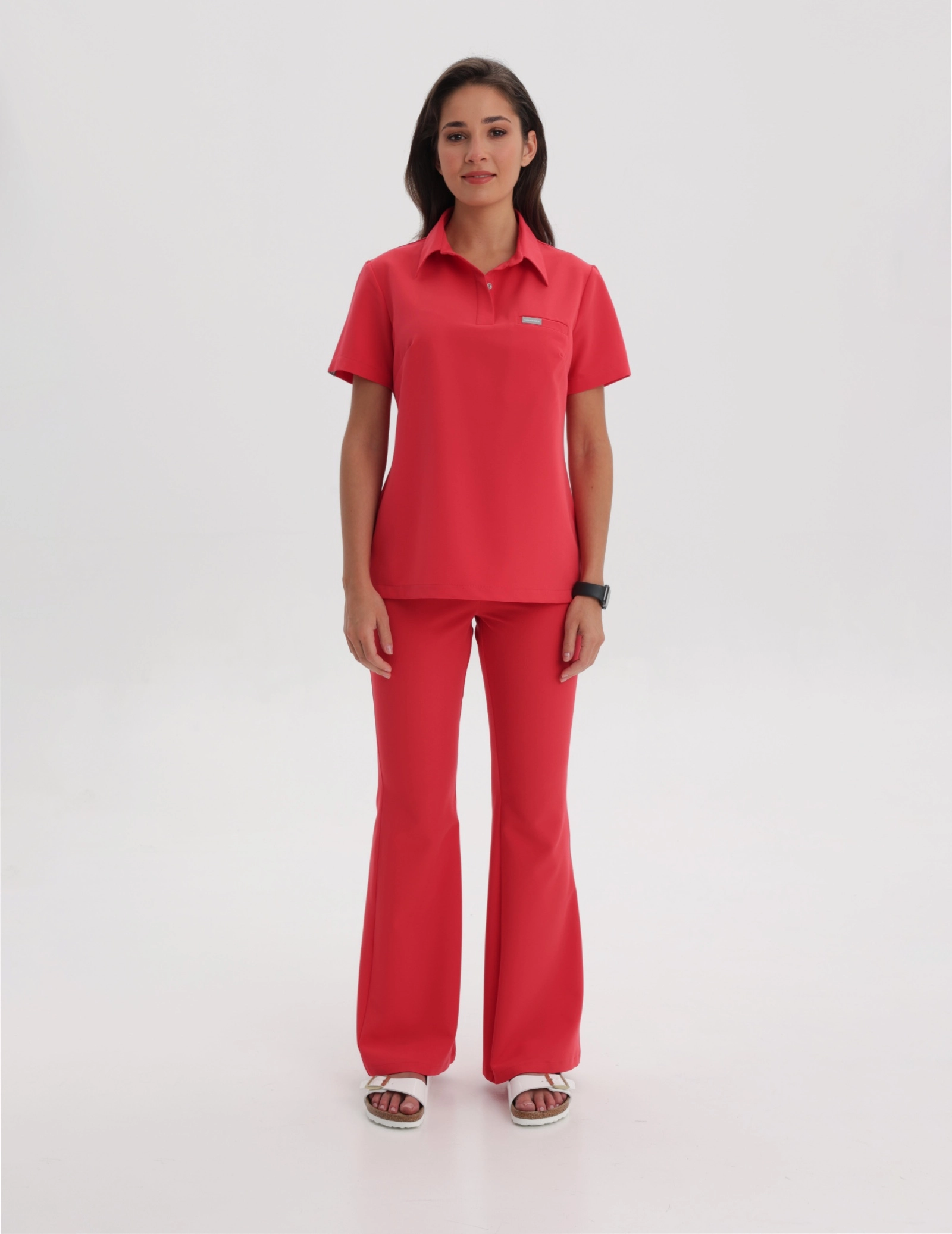 Medizinischer Kasack Polo - POP RED
