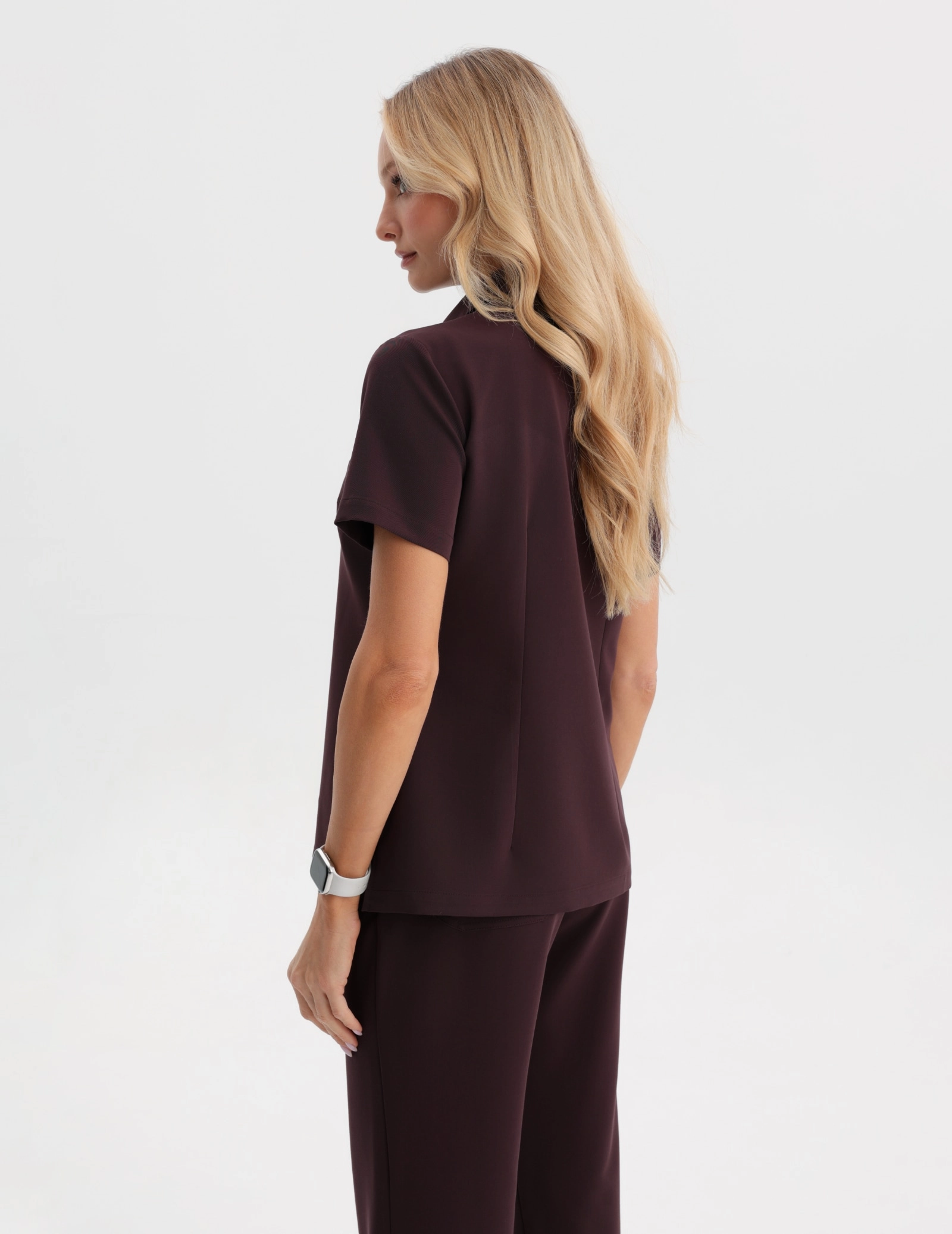 Medizinischer Kasack Polo - DARK CHOCOLATE