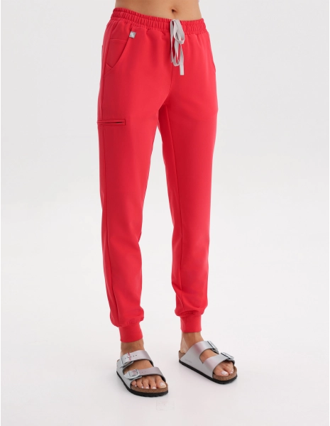 Damen Medizinische Hose Jogger - POP RED