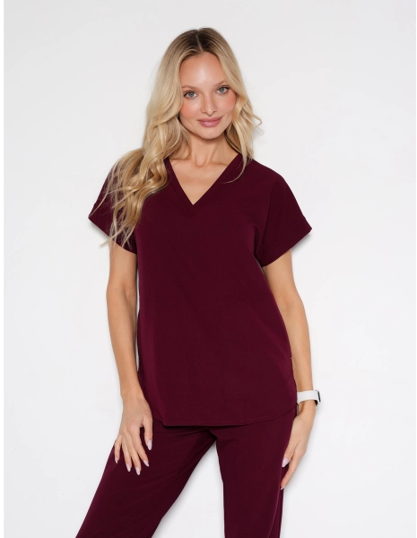 Medizinische Bluse Kendall - BURGUNDY
