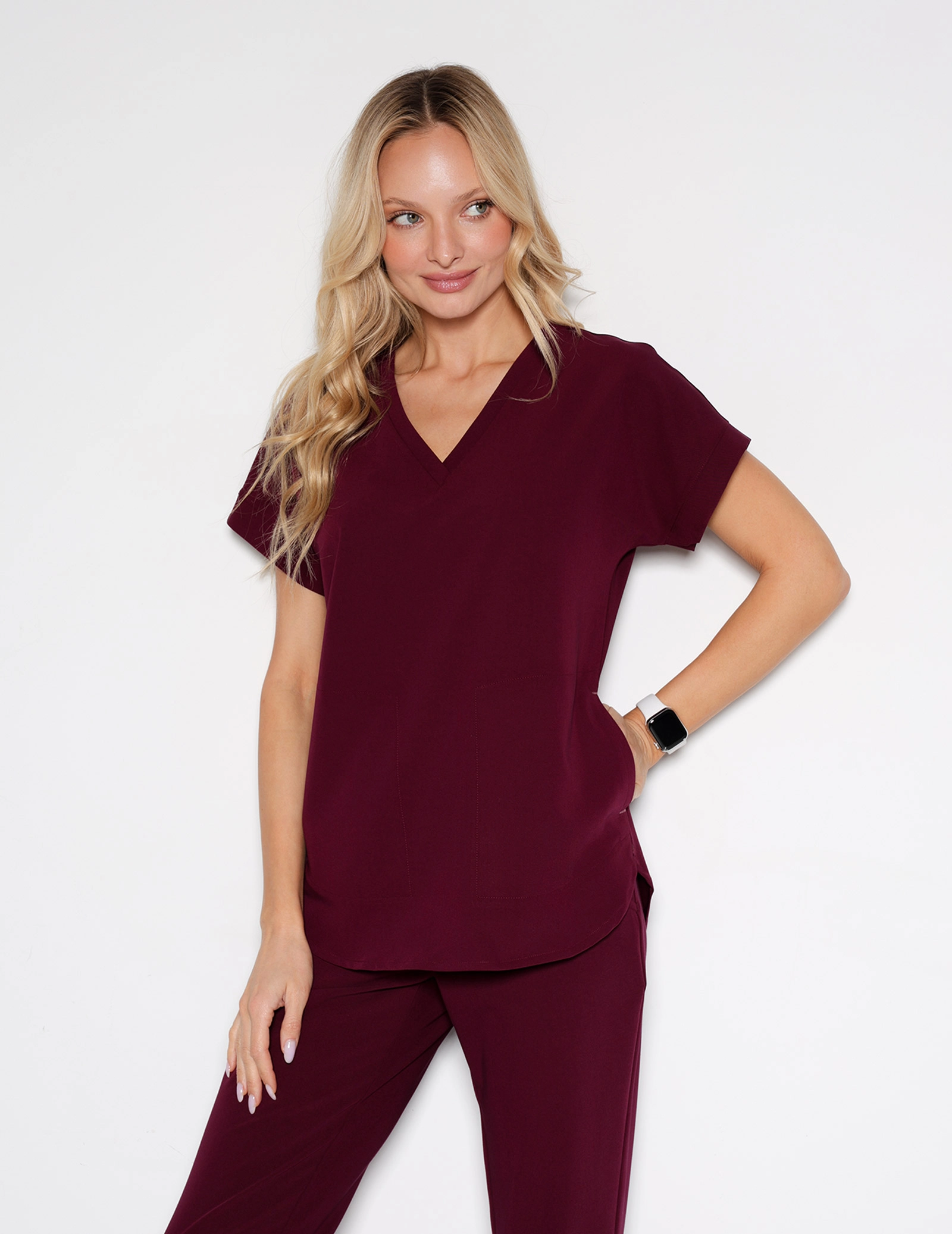 Medizinische Bluse Kendall - BURGUNDY