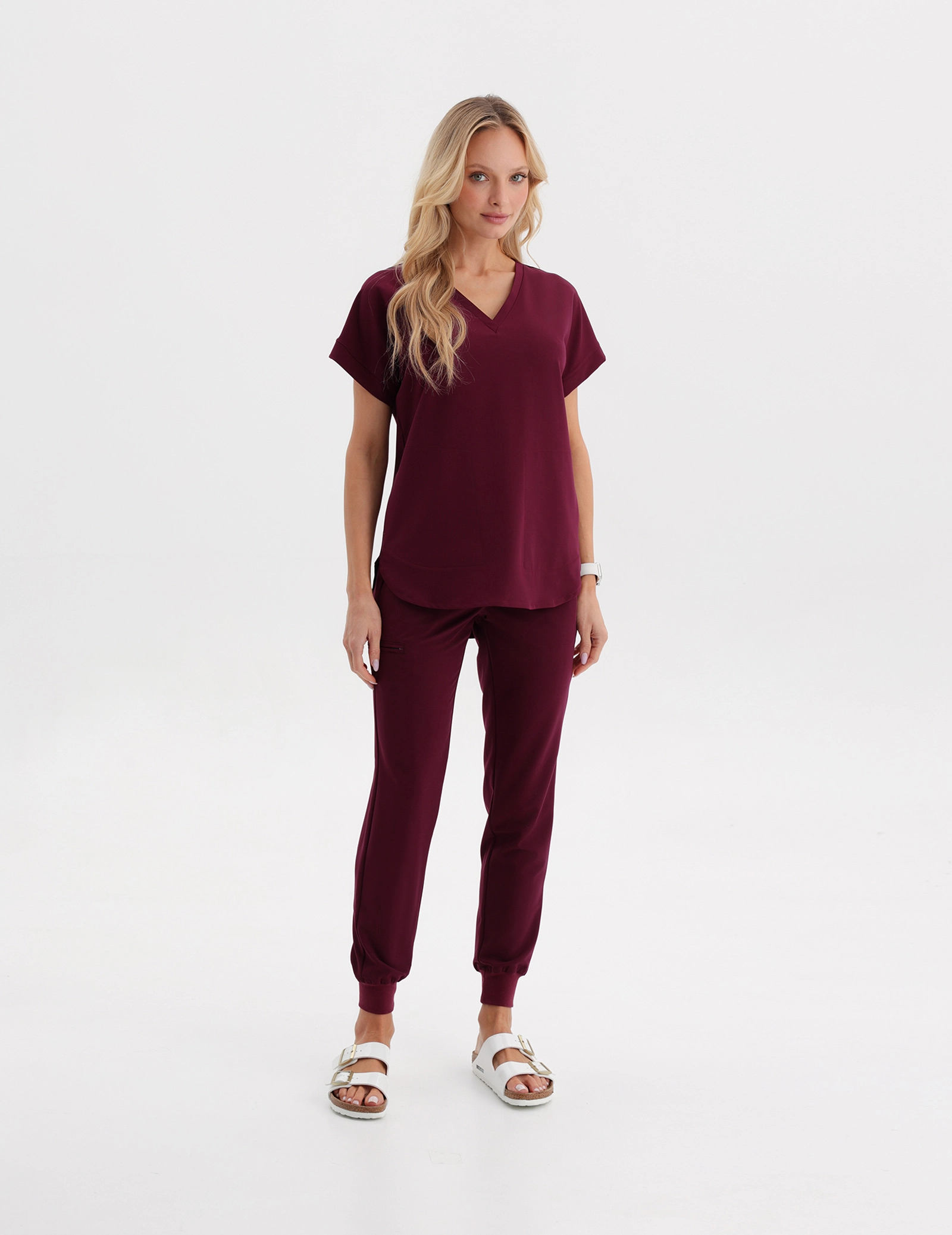 Medizinische Bluse Kendall - BURGUNDY