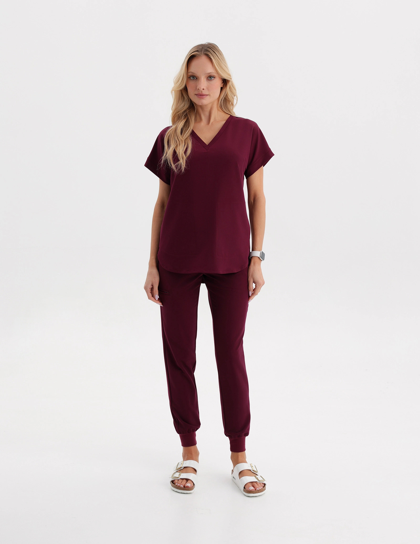 Medizinische Bluse Kendall - BURGUNDY