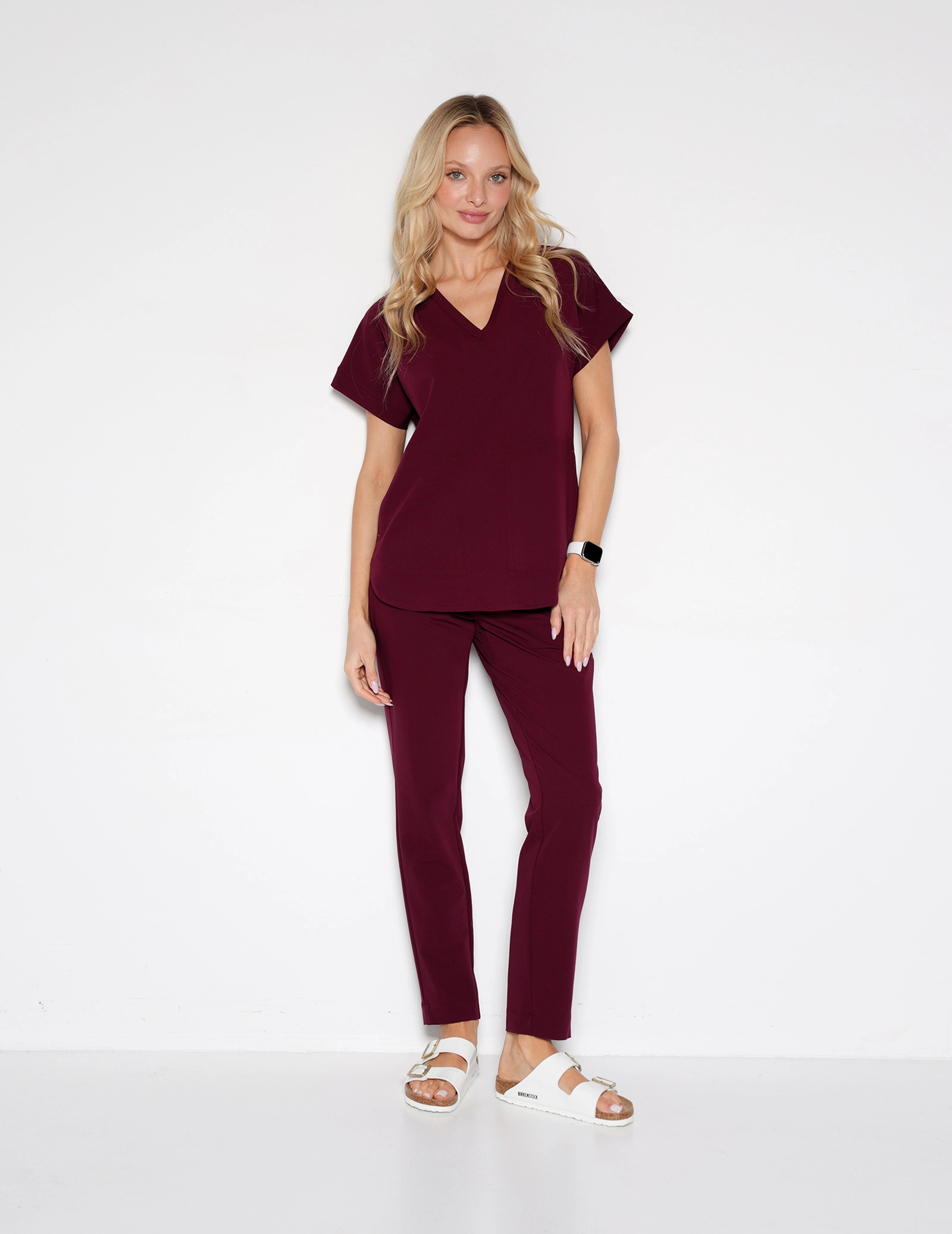 Medizinische Bluse Kendall - BURGUNDY