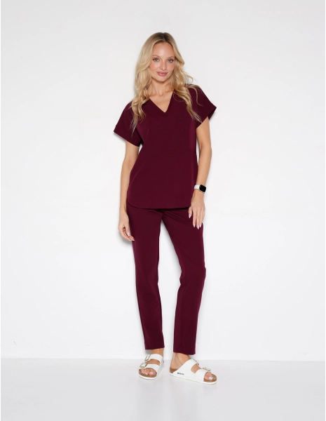 Damen Basic Hose - BURGUNDY