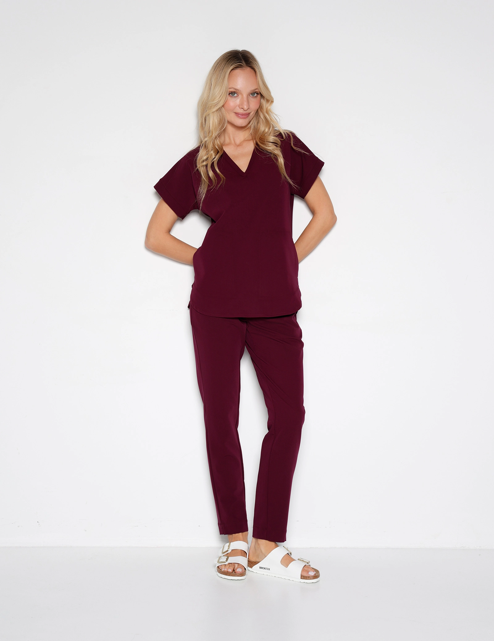 Damen Basic Hose - BURGUNDY
