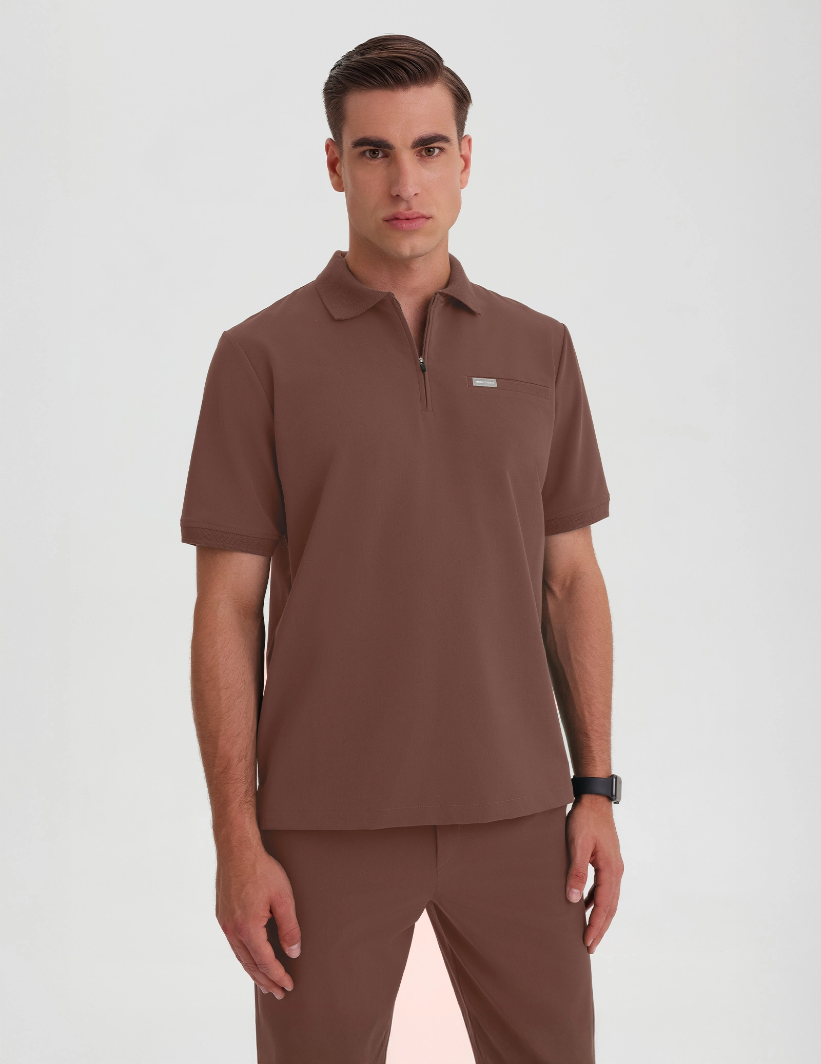 Medizinisches Kasack Polo Herren - MILKY BROWN