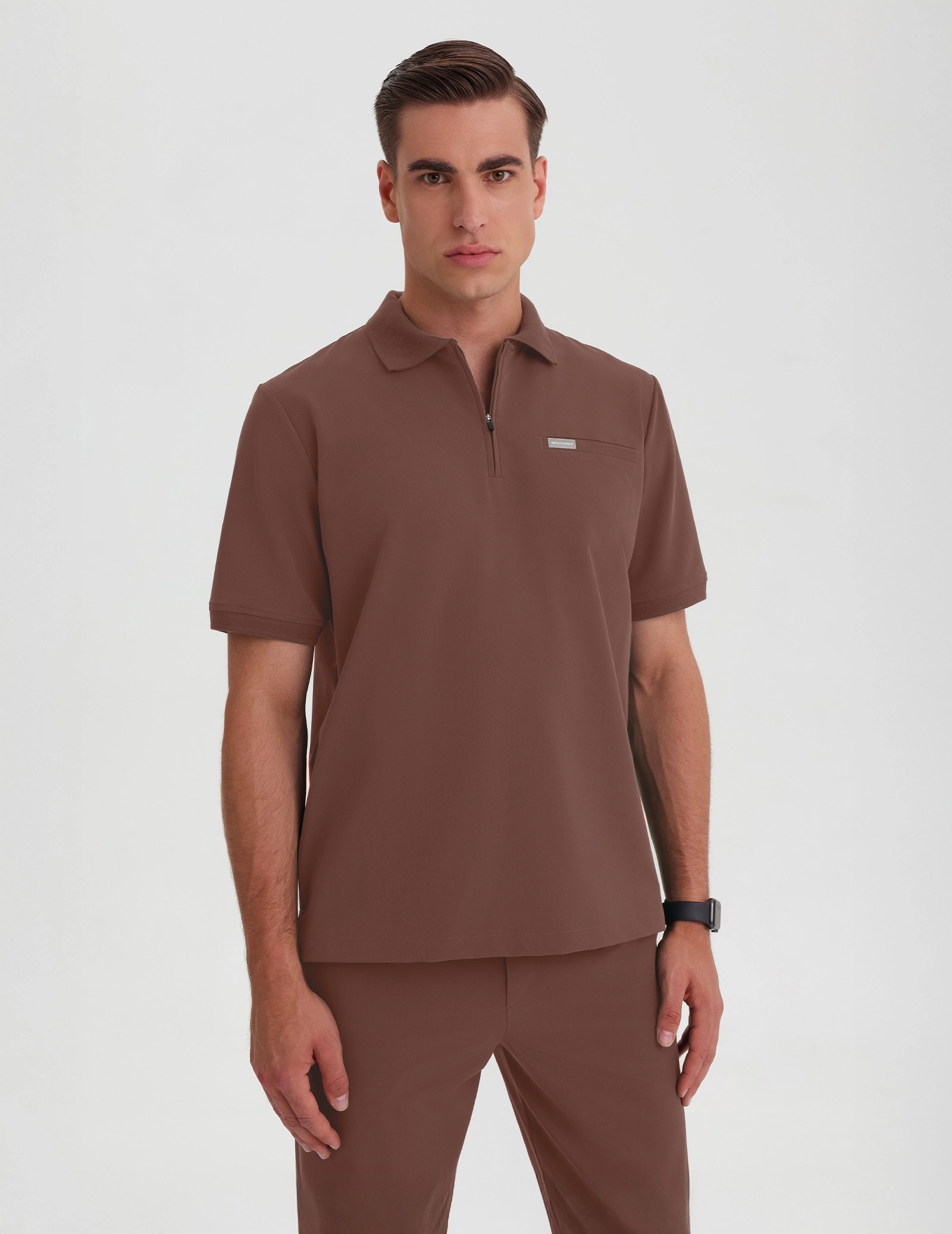 Medizinisches Kasack Polo Herren - MILKY BROWN