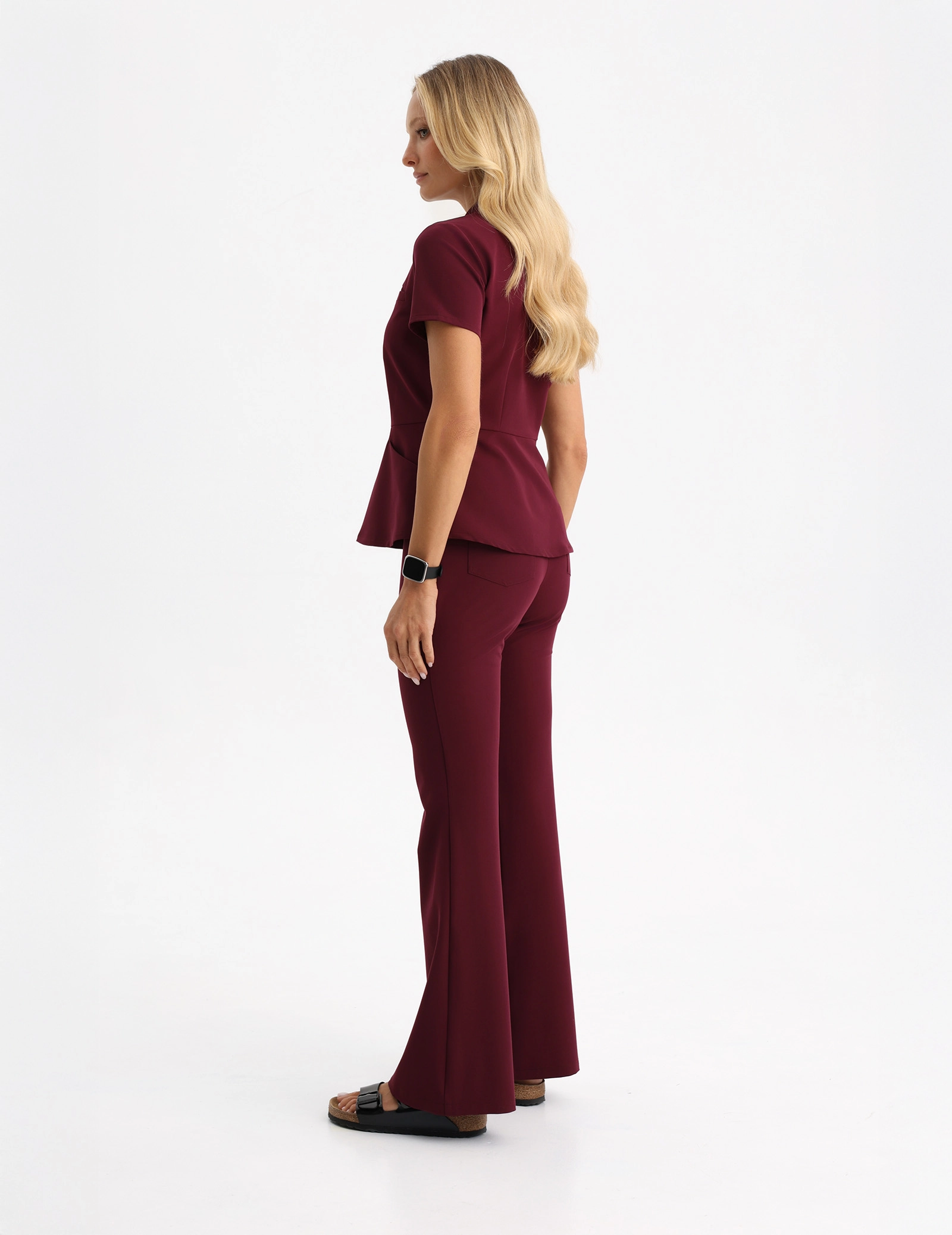 Damen Medizinische Hose Flare - BURGUNDY