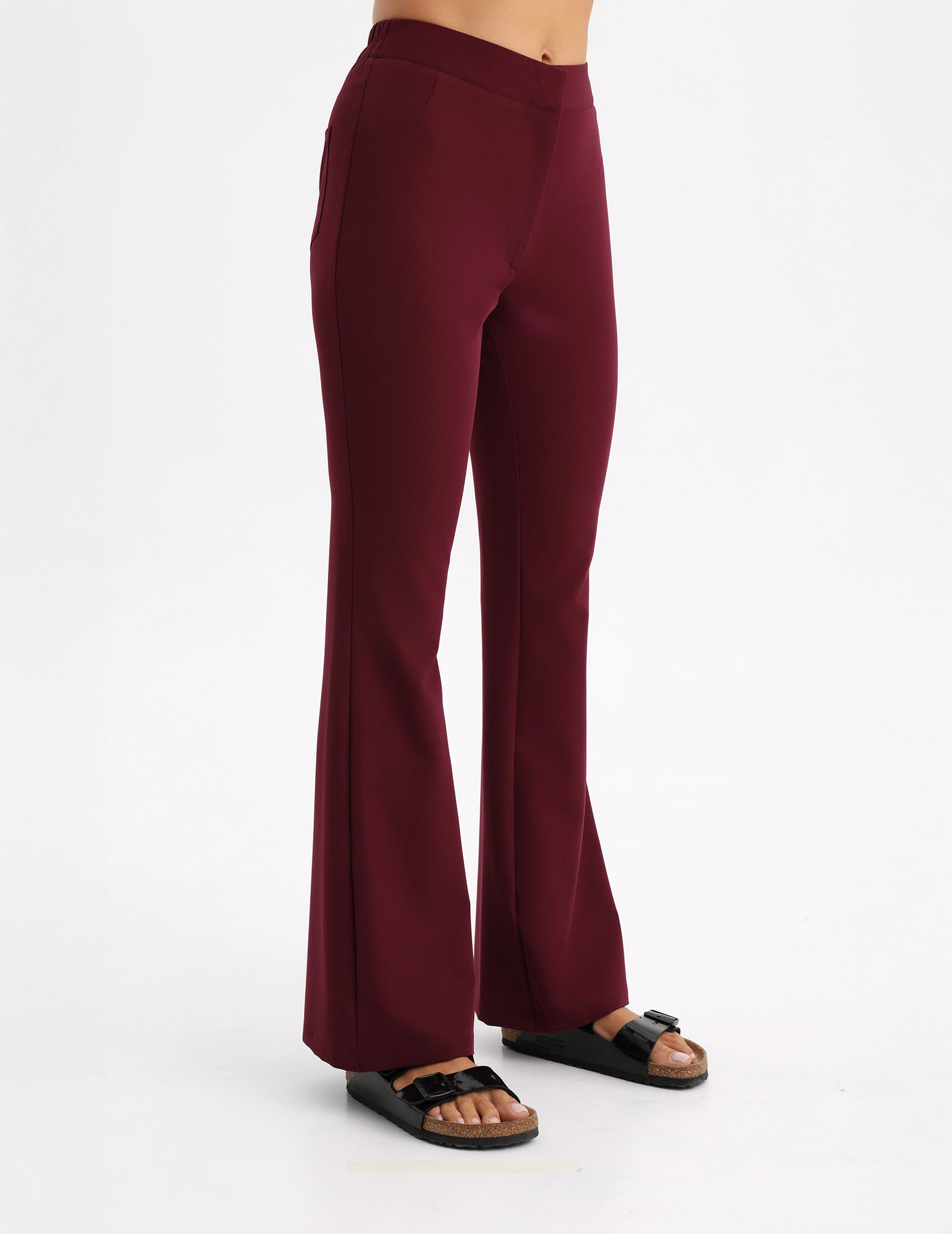 Damen Medizinische Hose Flare - BURGUNDY