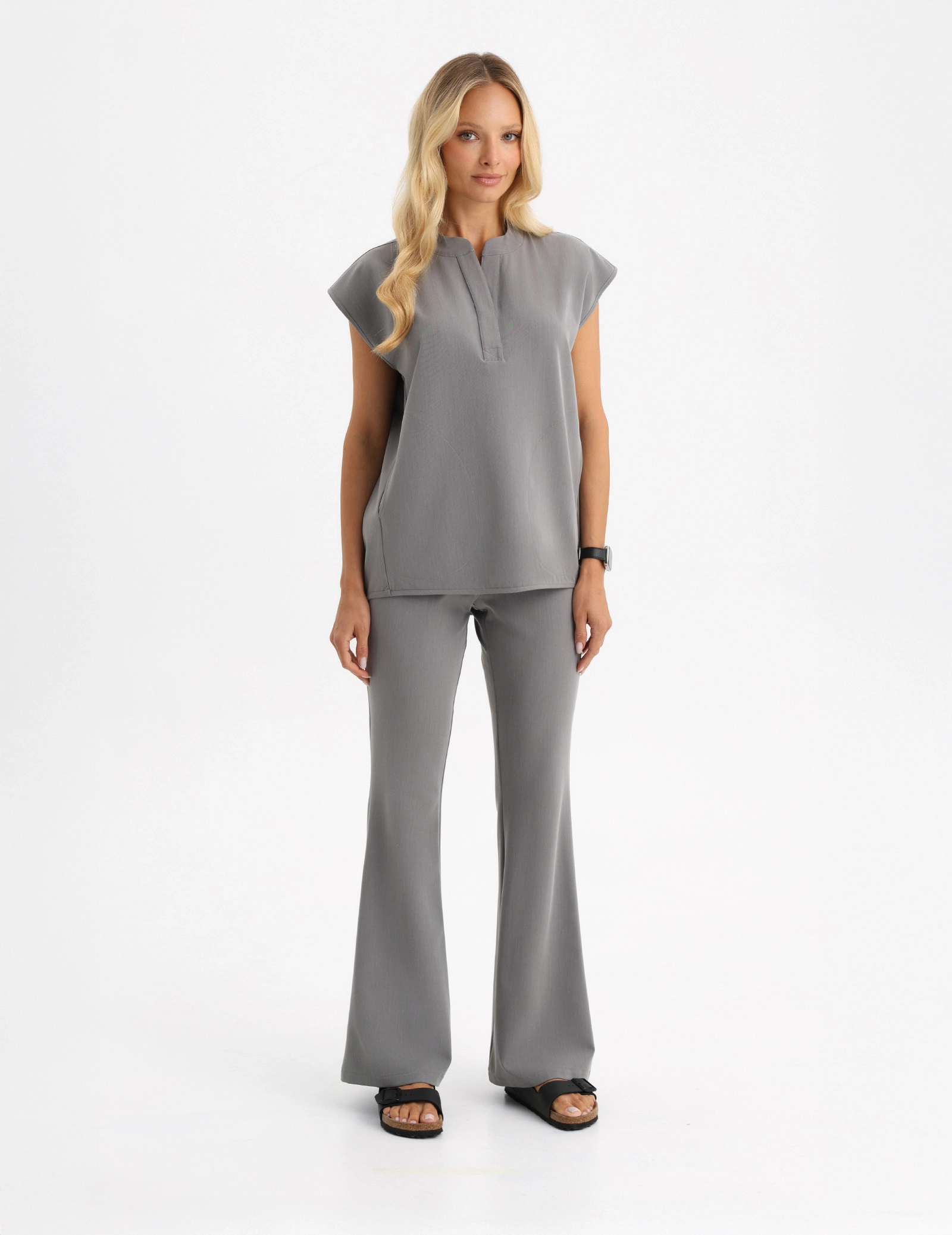 Damen Medizinische Hose Flare - SHARK GRAY