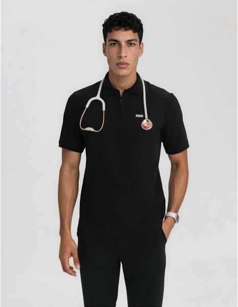 Medizinisches Kasack Polo Herren - BLACK