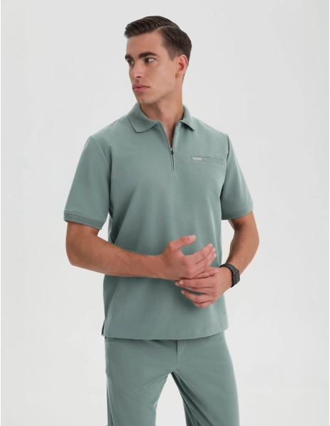 Medizinisches Kasack Polo Herren - DUSTY GREEN