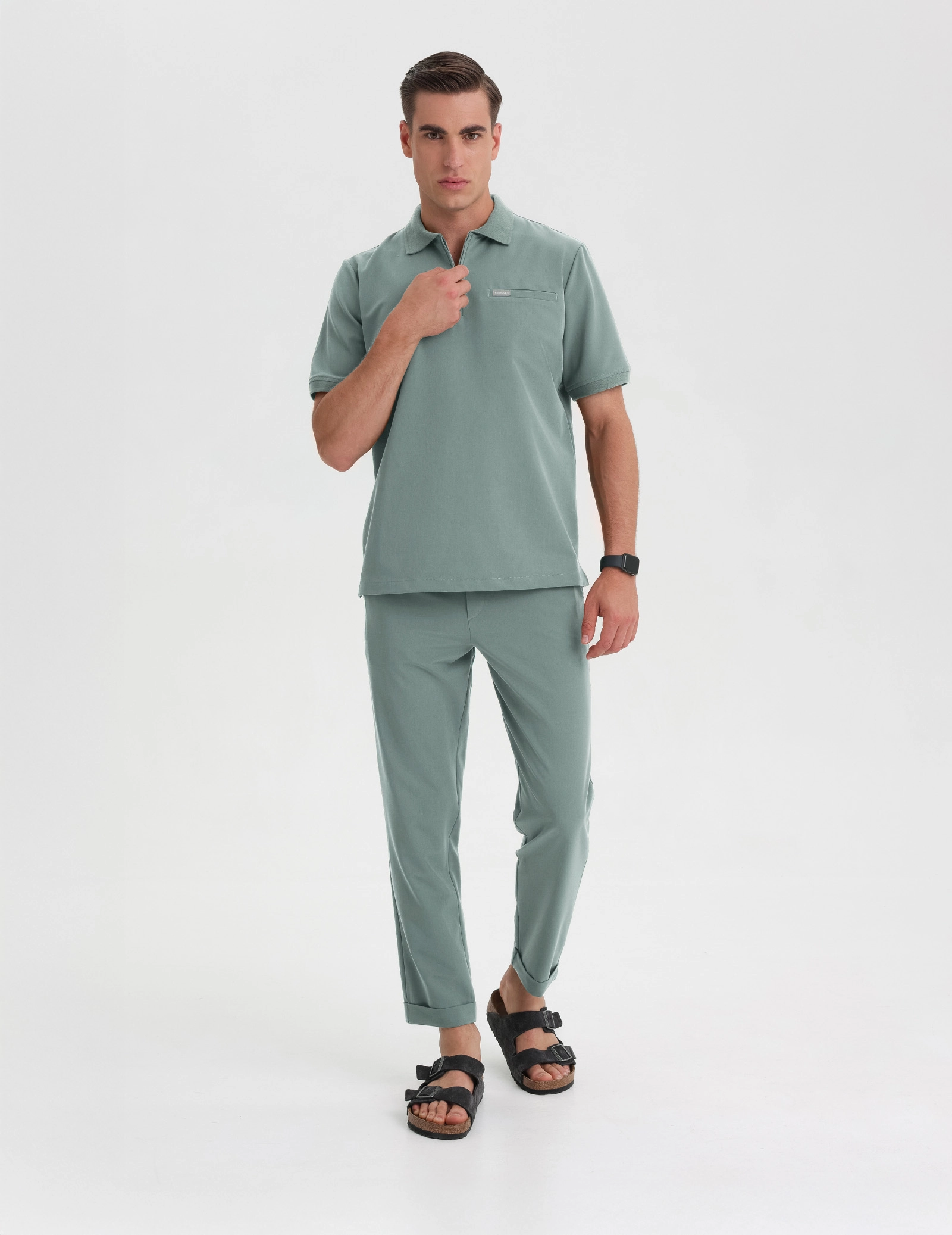 Medizinisches Kasack Polo Herren - DUSTY GREEN