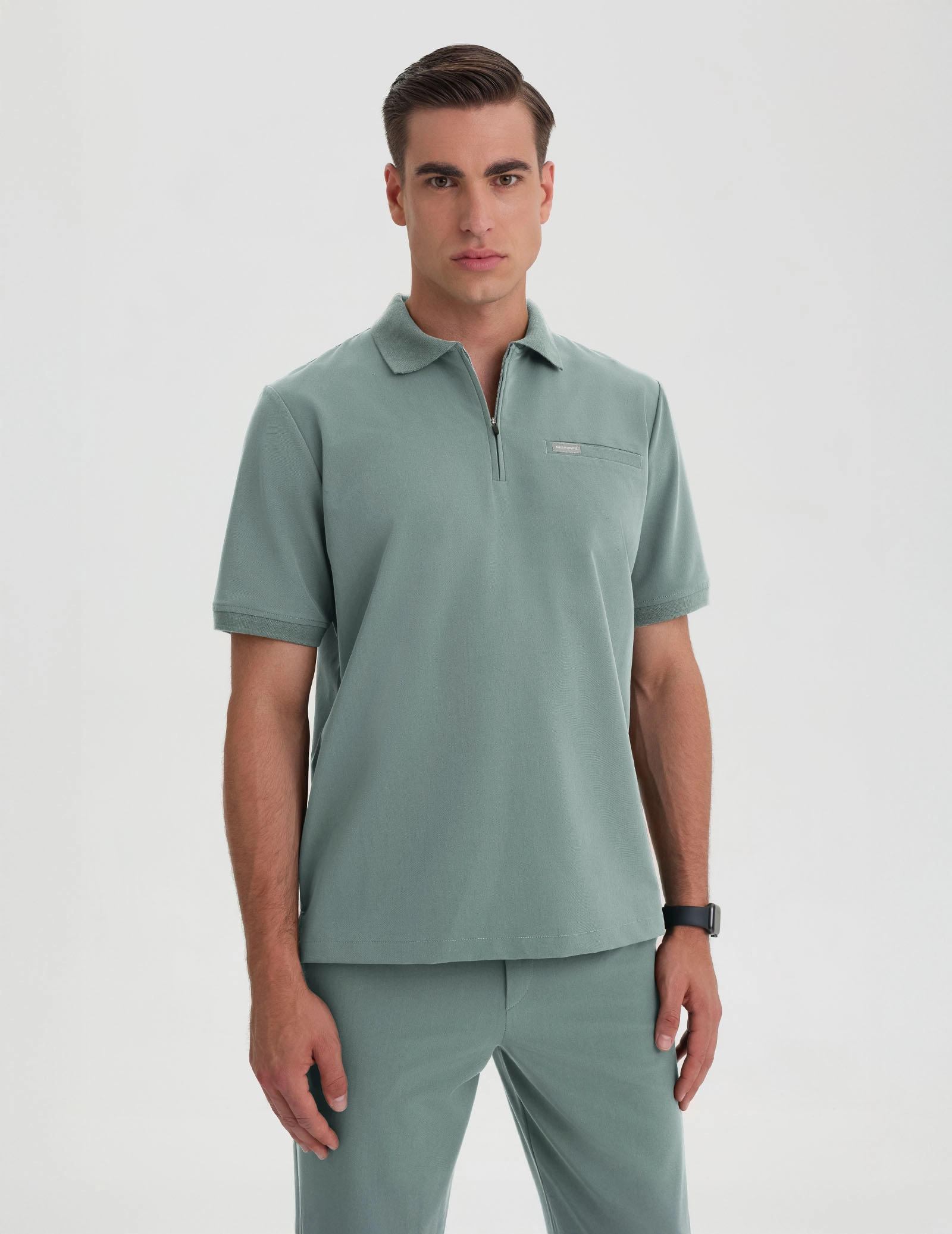Medizinisches Kasack Polo Herren - DUSTY GREEN