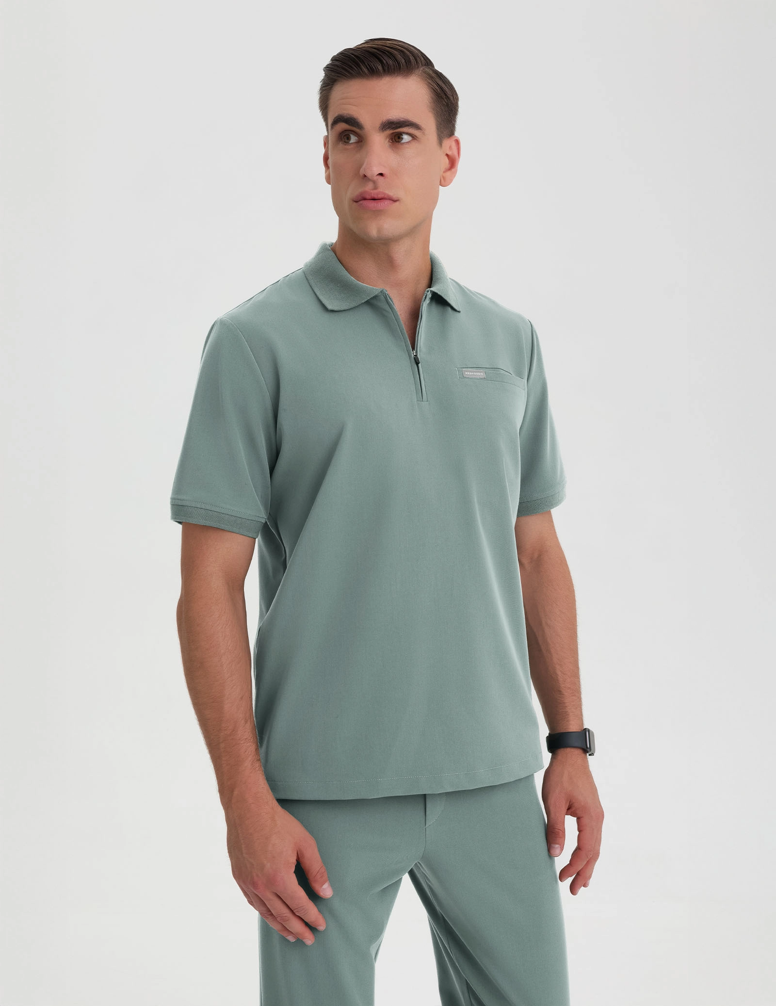 Medizinisches Kasack Polo Herren - DUSTY GREEN