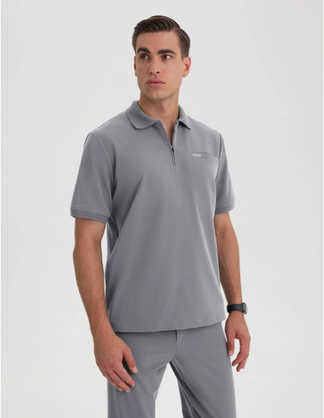 Medizinisches Kasack Polo Herren - SHARK GRAY