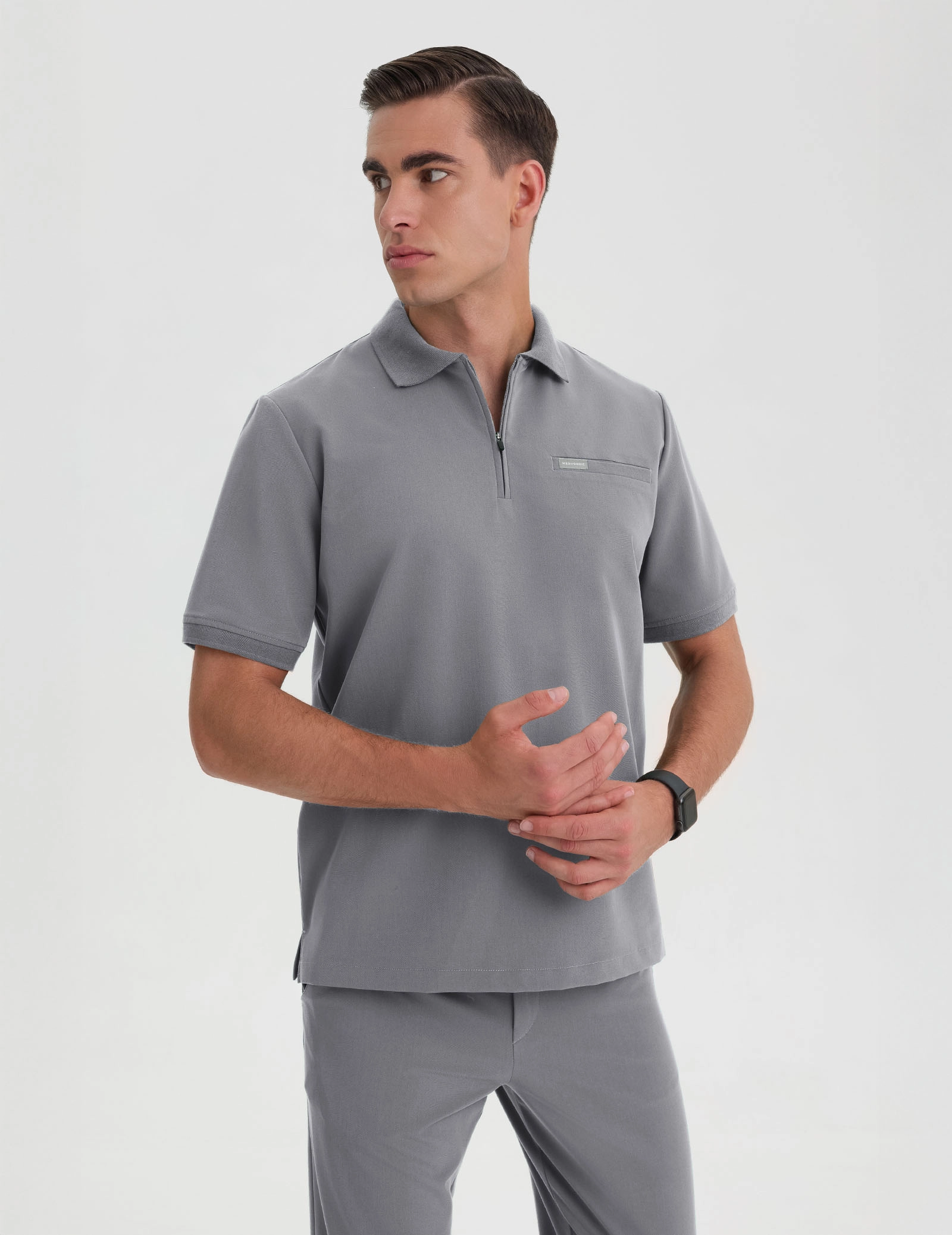 Medizinisches Kasack Polo Herren - SHARK GRAY