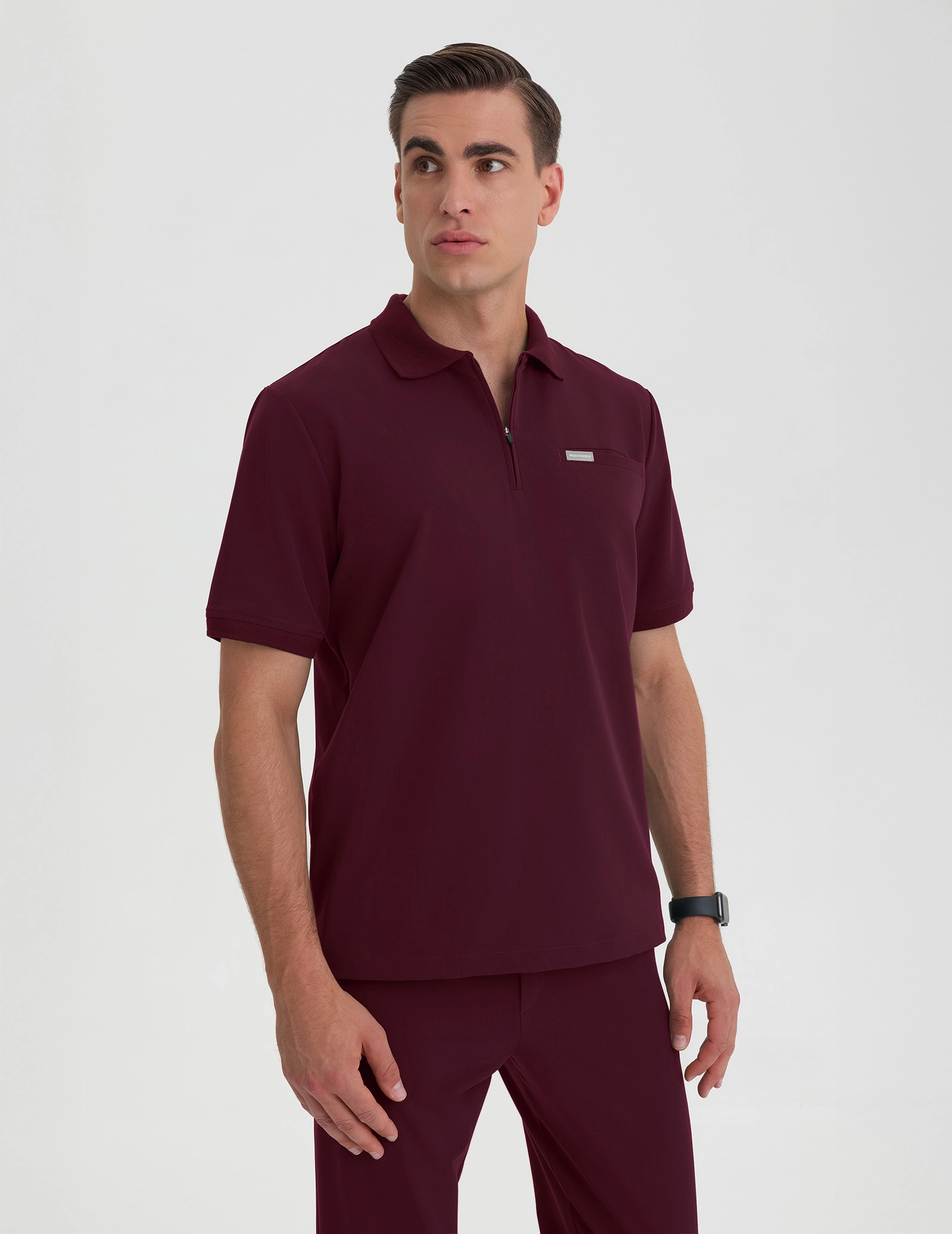 Medizinisches Kasack Polo Herren - BURGUNDY
