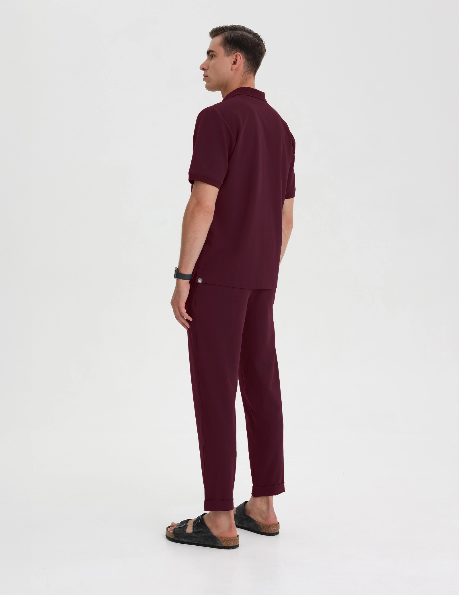 Medizinisches Kasack Polo Herren - BURGUNDY