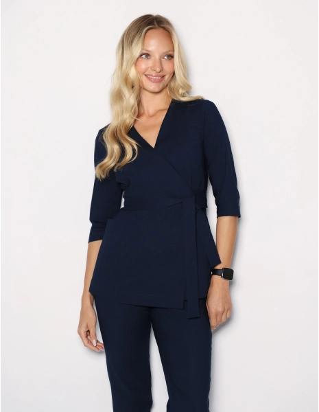 Medizinischer Kasack zum Binden Rosalie - NAVY