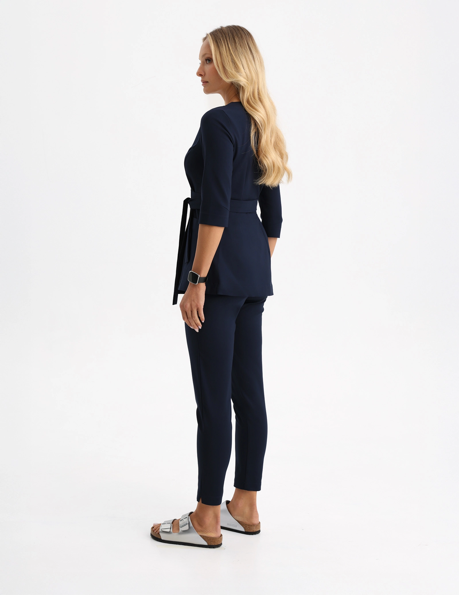Medizinischer Kasack zum Binden Rosalie - NAVY