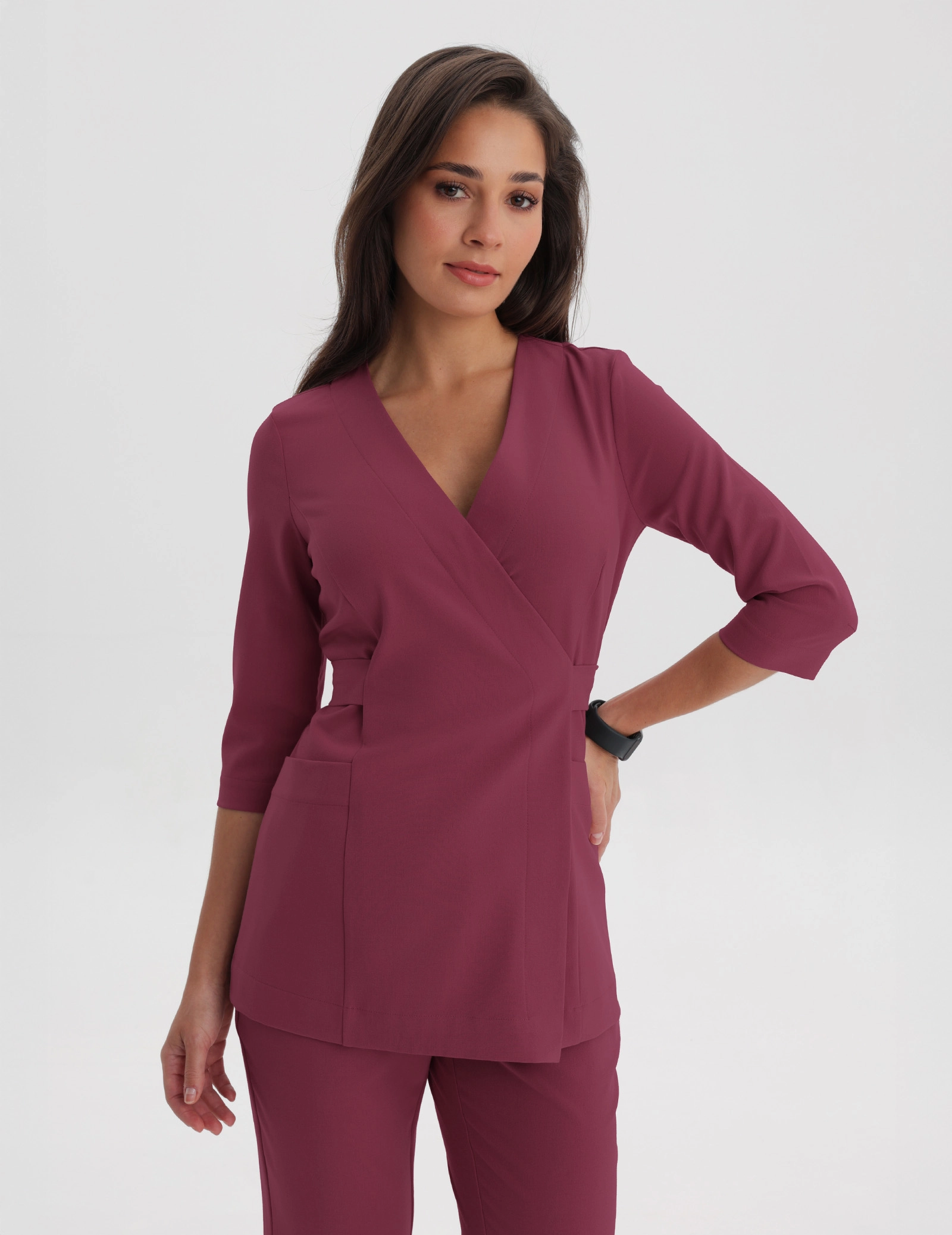 Medizinische Wickelbluse Rosalie - MULLED WINE