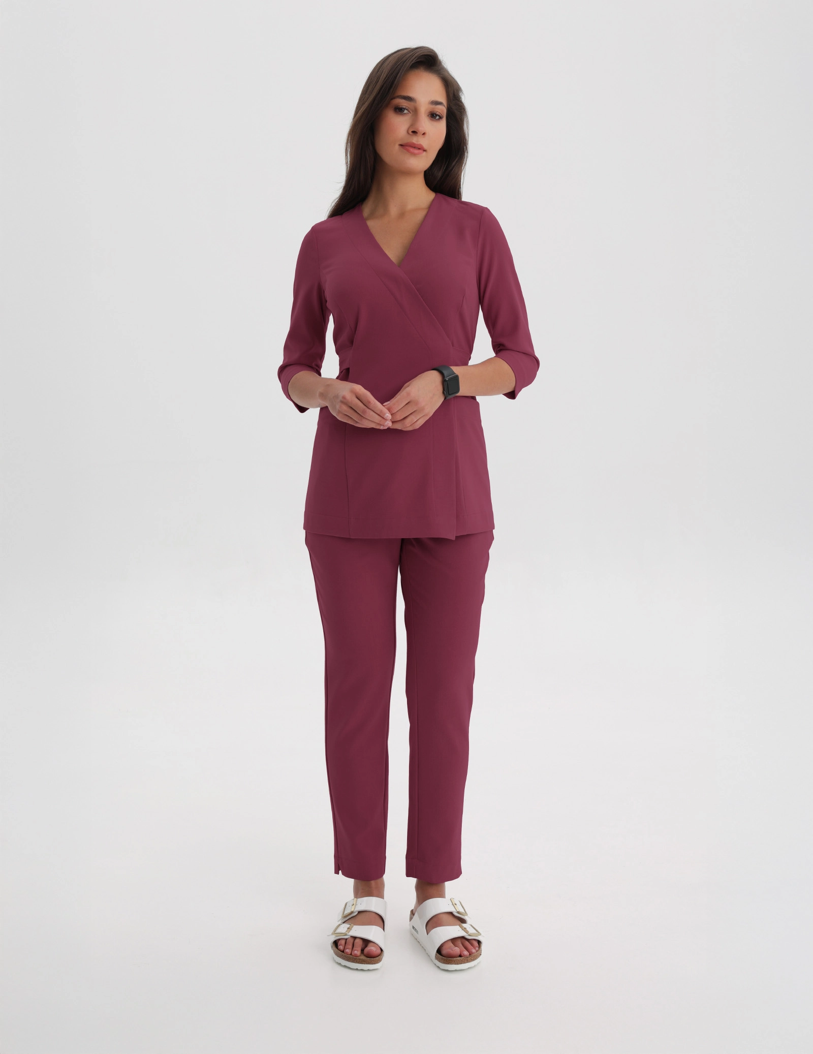 Medizinische Wickelbluse Rosalie - MULLED WINE