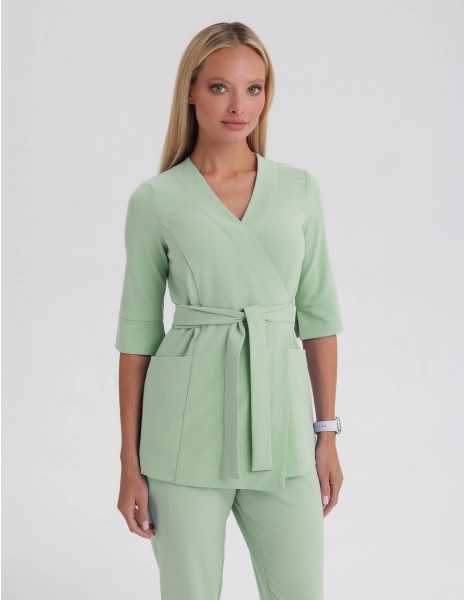 Medizinische Wickelbluse Rosalie - MATCHA LATTE