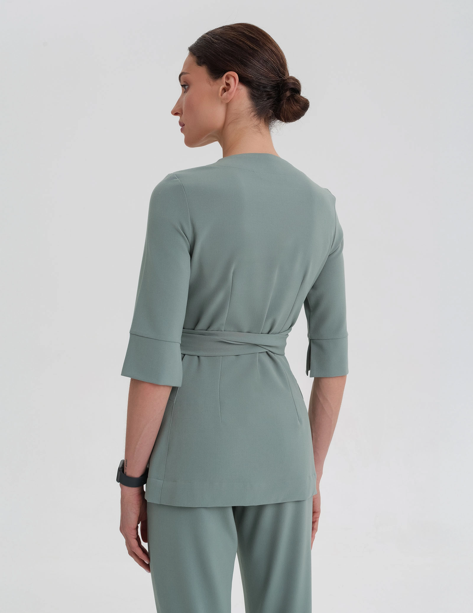 Medizinische Wickelbluse Rosalie - DUSTY GREEN