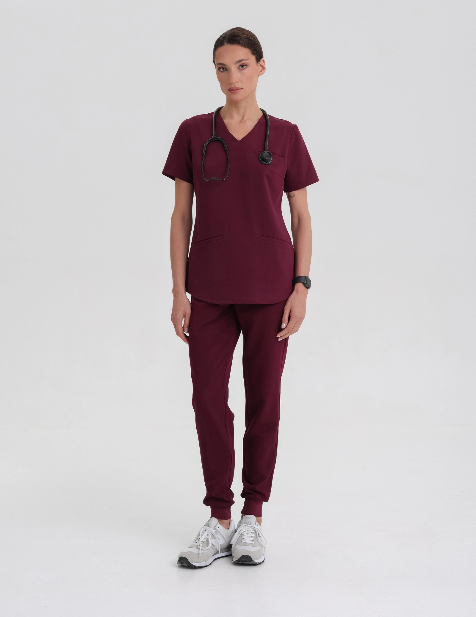 Medizinische Bluse Grace - BURGUNDY