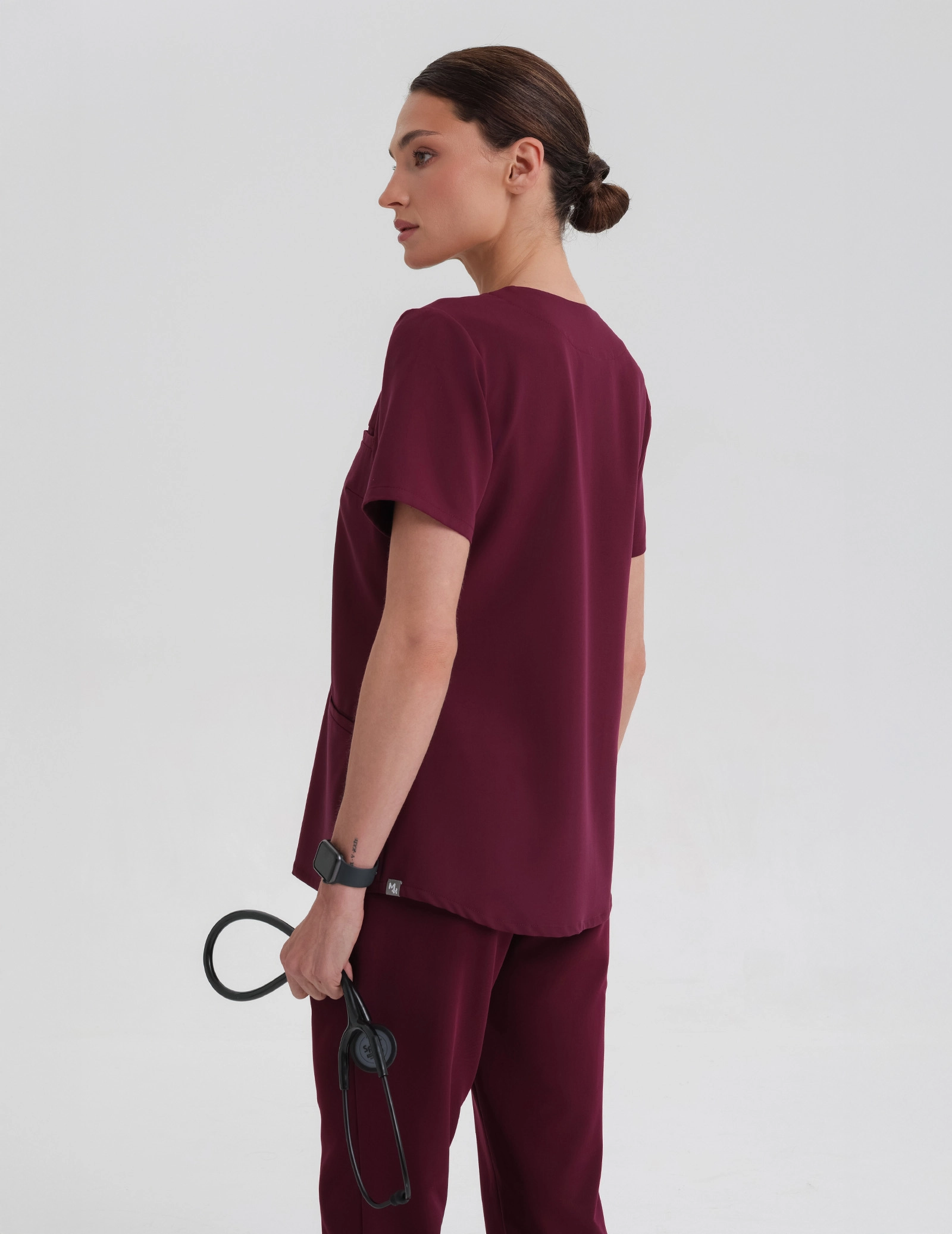 Medizinische Bluse Grace - BURGUNDY