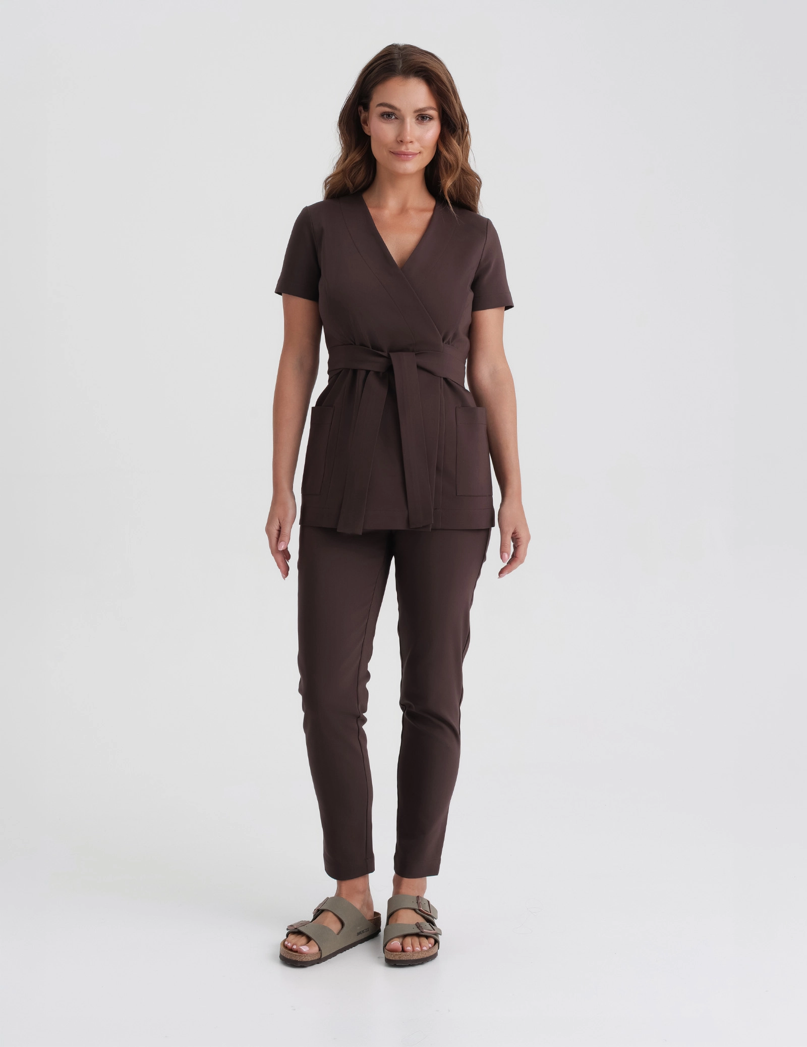 Damen Medizinische Hose Slim Fit - ESPRESSO