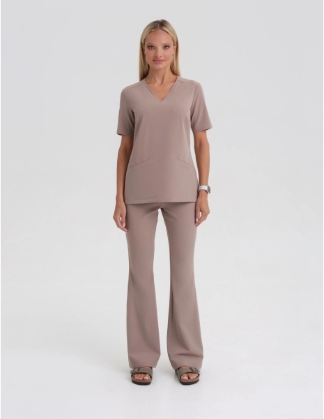 Damen Medizinische Hose Flare - BEIGE
