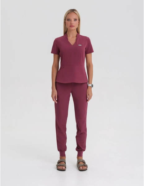 Damen Medizinische Hose Jogger - MULLED WINE