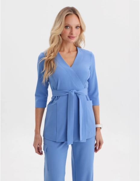 Medizinische Wickelbluse Rosalie - MARINA BLUE